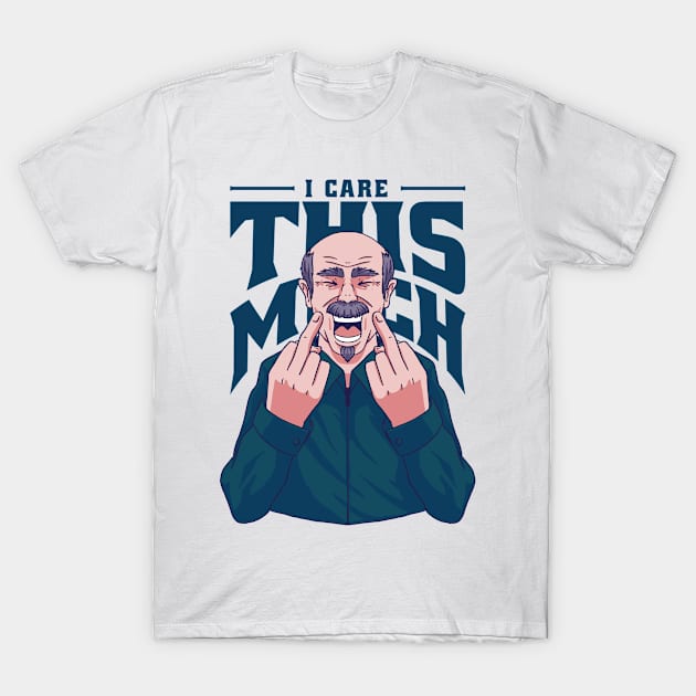 I Care This Much Middle Finger Sarcasm T-Shirt by Kelleh Co. 